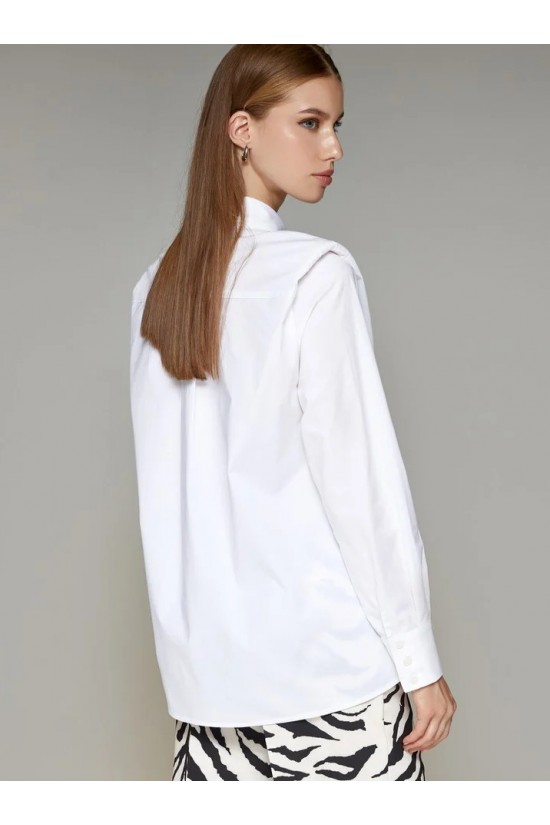White Basic shirt with pads -W1-7004