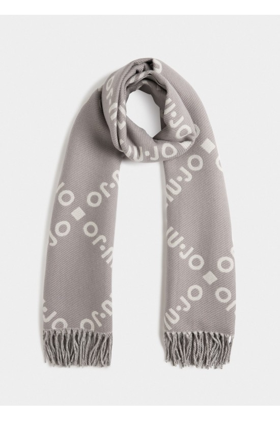 Γυναικείο γκρι φουλάρι με λογότυπο - Liu Jo 2F5039T0300 Γυναικείο γκρι φουλάρι με λογότυπο - Liu Jo 2F5039T0300