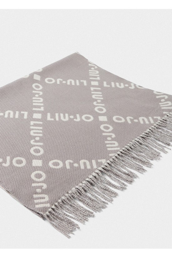 Γυναικείο γκρι φουλάρι με λογότυπο - Liu Jo 2F5039T0300 Γυναικείο γκρι φουλάρι με λογότυπο - Liu Jo 2F5039T0300