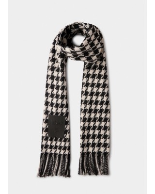 Γυναικείο μαύρο κασκόλ vichy jacquard - Liu Jo 2F5041T0300 Γυναικείο μαύρο κασκόλ vichy jacquard - Liu Jo 2F5041T0300