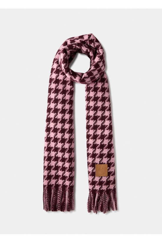 Γυναικείο κόκκινο κασκόλ vichy jacquard - Liu Jo 2F5041T0300 Γυναικείο κόκκινο κασκόλ vichy jacquard - Liu Jo 2F5041T0300