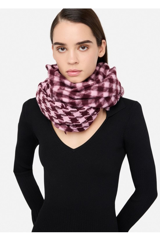Γυναικείο κόκκινο κασκόλ vichy jacquard - Liu Jo 2F5041T0300 Γυναικείο κόκκινο κασκόλ vichy jacquard - Liu Jo 2F5041T0300