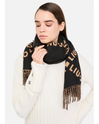 Γυναικείο μαύρο φουλάρι με λογότυπο - Liu Jo 2F5039T0300 Γυναικείο μαύρο φουλάρι με λογότυπο - Liu Jo 2F5039T0300