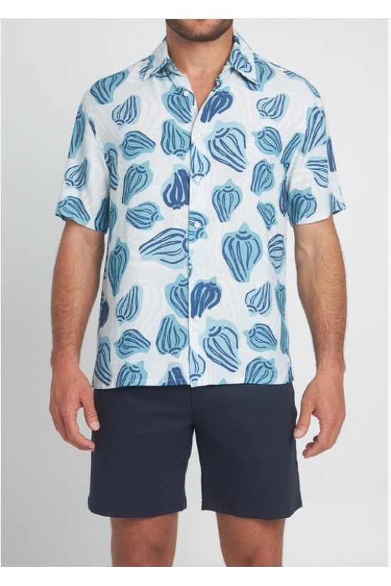 Κοντομάνικο πουκάμισο με print - Sea you soon Concha Celeste 
