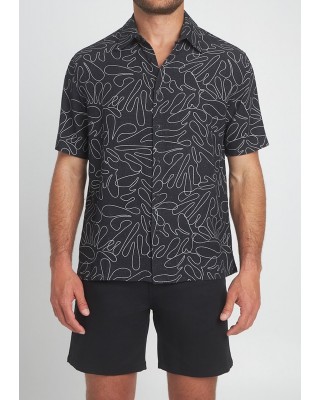 Κοντομάνικο πουκάμισο με print - Sea you soon Alga Μαύρο  Κοντομάνικο πουκάμισο με print - Sea you soon Alga Μαύρο