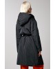 Γυναικείο oversized μακρύ μαύρο μπουφάν - Access 34-9101