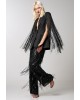 Women's black vest with fringes - Spell 34-1004 Women's black vest with fringes - Spell 34-1004