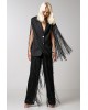 Women's black vest with fringes - Spell 34-1004 Women's black vest with fringes - Spell 34-1004