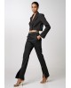 Γυναικείο μαύρο παντελόνι με φερμουάρ - Access 34-5028