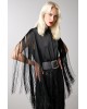 Women's black shirt with frills - Spell 34-7067 Women's black shirt with frills - Spell 34-7067