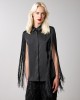 Women's black shirt with frills - Spell 34-7067 Women's black shirt with frills - Spell 34-7067