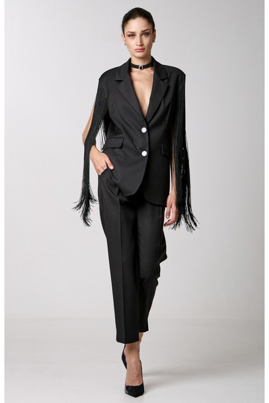 Women's black vest with fringes - Spell 34-1004 Women's black vest with fringes - Spell 34-1004