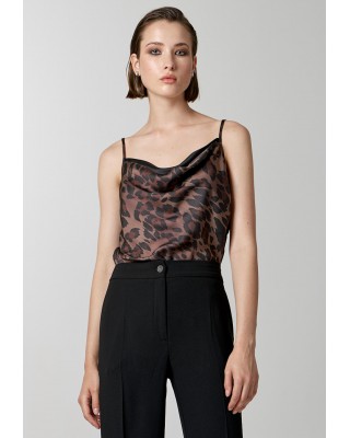 Γυναικεία μπλούζα ντραπέ λεοπάρ - Access 34-2128