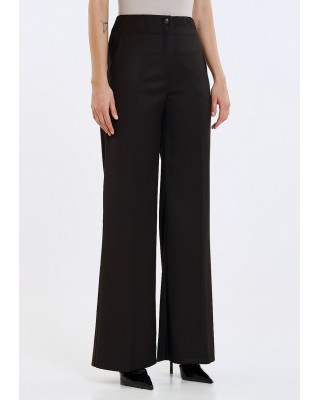 Γυναικείο μαύρο ψηλόμεσο φαρδύ παντελόνι - Access 44-5039 Γυναικείο μαύρο ψηλόμεσο φαρδύ παντελόνι - Access 44-5039