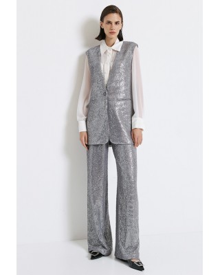 Γυναικεία ψηλόμεση παντελόνα με παγιέτα - Access 44-5117 Γυναικεία ψηλόμεση παντελόνα με παγιέτα - Access 44-5117