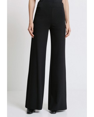 Γυναικείο μαύρο παντελόνι με ελαστική μέση - Access 44-5042 Γυναικείο μαύρο παντελόνι με ελαστική μέση - Access 44-5042