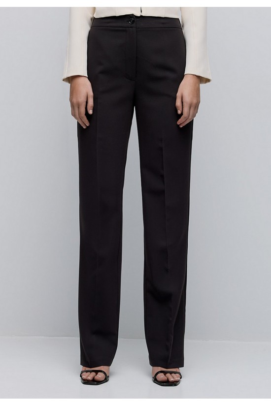 Γυναικείο μαύρο ίσιο παντελόνι με λάστιχο - Access 44-5124 Γυναικείο μαύρο ίσιο παντελόνι με λάστιχο - Access 44-5124