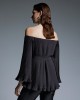 Γυναικεία μαύρη πλισέ μπλούζα off-shoulder - Access 44-2131 Γυναικεία μαύρη πλισέ μπλούζα off-shoulder - Access 44-2131