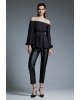 Γυναικεία μαύρη πλισέ μπλούζα off-shoulder - Access 44-2131 Γυναικεία μαύρη πλισέ μπλούζα off-shoulder - Access 44-2131