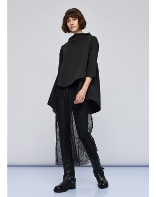 Γυναικεία μαύρη ασύμμετρη μπλούζα - Eight 54-2147 Γυναικεία μαύρη ασύμμετρη μπλούζα - Eight 54-2147