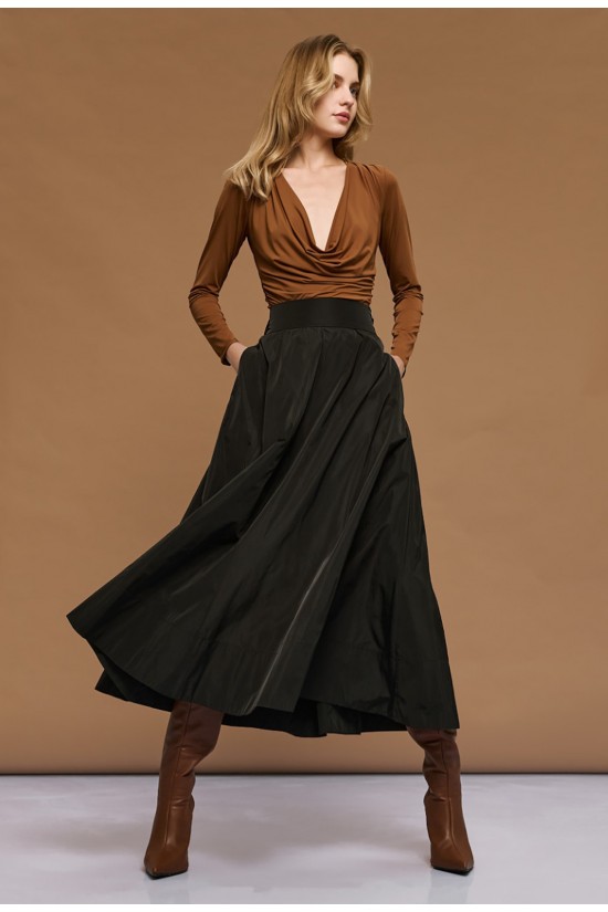 Γυναικεία μαύρη φούστα ταφτάς κλός - Access 54-6057 Γυναικεία μαύρη φούστα ταφτάς κλός - Access 54-6057