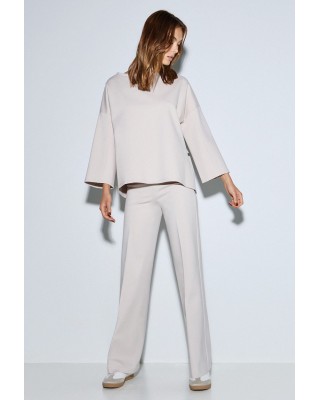 Γυναικεία μπεζ μπλούζα με χαμόγελο λαιμόκοψη - Access 54-2155