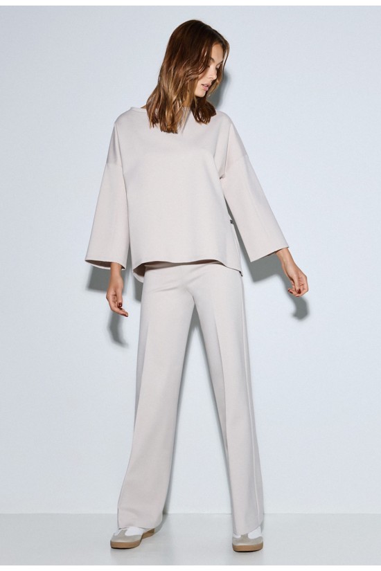 Γυναικεία μπεζ μπλούζα με χαμόγελο λαιμόκοψη - Access 54-2155