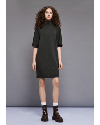 Γυναικείο γκρι φόρεμα με ψηλό λαιμό - Eight 54-3078 Γυναικείο γκρι φόρεμα με ψηλό λαιμό - Eight 54-3078