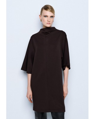 Γυναικείο καφέ φόρεμα με ψηλό λαιμό - Eight 54-3078 Γυναικείο καφέ φόρεμα με ψηλό λαιμό - Eight 54-3078