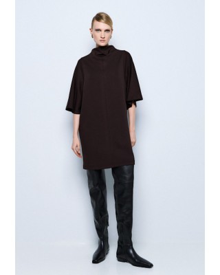 Γυναικείο καφέ φόρεμα με ψηλό λαιμό - Eight 54-3078 Γυναικείο καφέ φόρεμα με ψηλό λαιμό - Eight 54-3078