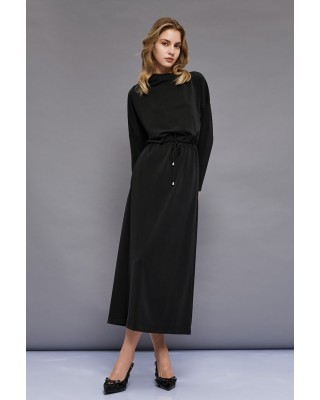 Γυναικείο μαύρο μακρύ φόρεμα - Eight 54-3315 Γυναικείο μαύρο μακρύ φόρεμα - Eight 54-3315