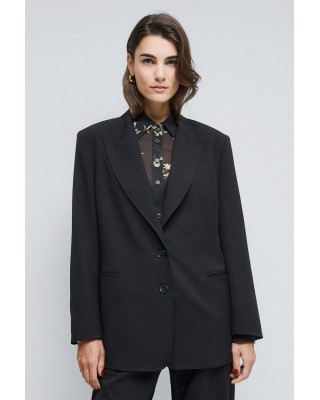 Γυναικείο μαύρο oversized σακάκι - Eight 54-1603 Γυναικείο μαύρο oversized σακάκι - Eight 54-1603