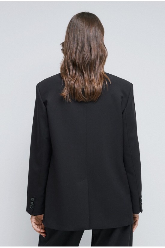 Γυναικείο μαύρο oversized σακάκι - Eight 54-1603 Γυναικείο μαύρο oversized σακάκι - Eight 54-1603