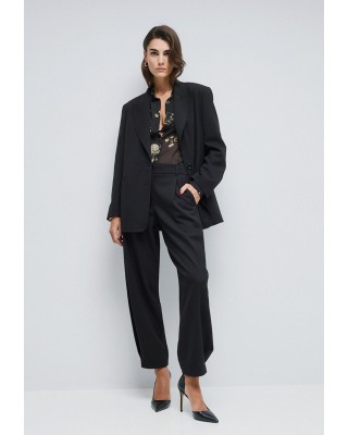 Γυναικείο μαύρο oversized σακάκι - Eight 54-1603 Γυναικείο μαύρο oversized σακάκι - Eight 54-1603