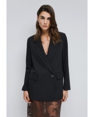 Γυναικείο μαύρο oversized σακάκι - Eight 54-1098 Γυναικείο μαύρο oversized σακάκι - Eight 54-1098