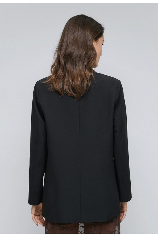 Γυναικείο μαύρο oversized σακάκι - Eight 54-1098 Γυναικείο μαύρο oversized σακάκι - Eight 54-1098