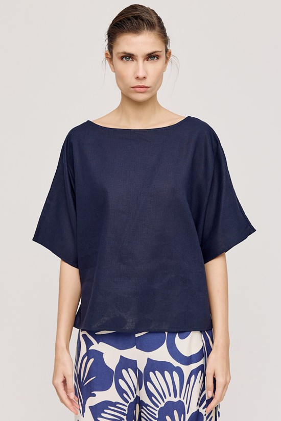 Γυναικεία simple oversized μπλούζα - Eight 43-2141
