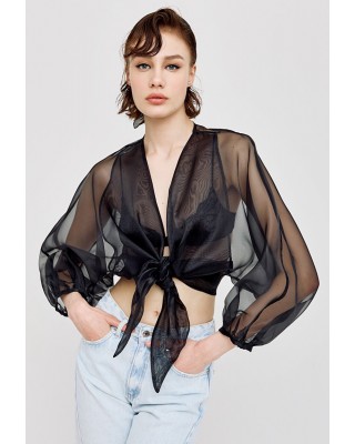 Γυναικεία δετή μπλούζα οργάντζα - Spell 43-2175 Γυναικεία δετή μπλούζα οργάντζα - Spell 43-2175