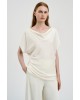 Γυναικεία μπλούζα σατέν με ντραπέ λεπτομέρειες - Access 43-2071