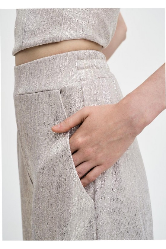 Γυναικεία παντελόνα ασημί μεταλλιζέ - Access 43-5047