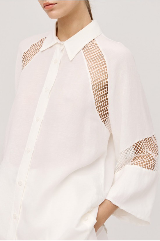 Γυναικείο πουκάμισο με δίχτυ - Eight 43-7002