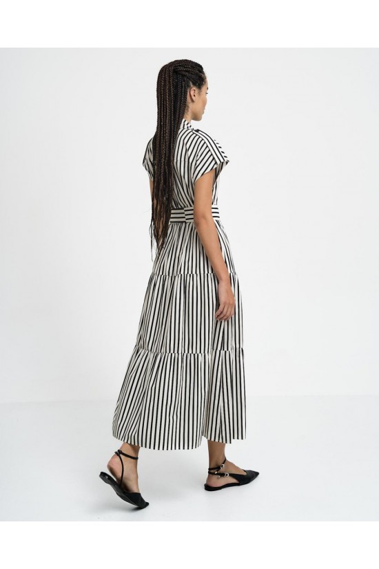 Women's Belted striped blouse dress - Eight 43-3340