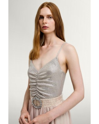 Γυναικείο ασημί κορμάκι μεταλλιζέ - Access 43-2213