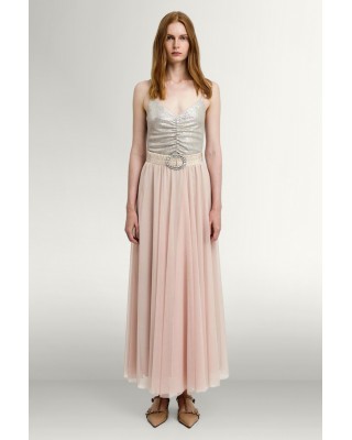 Γυναικείο ασημί κορμάκι μεταλλιζέ - Access 43-2213