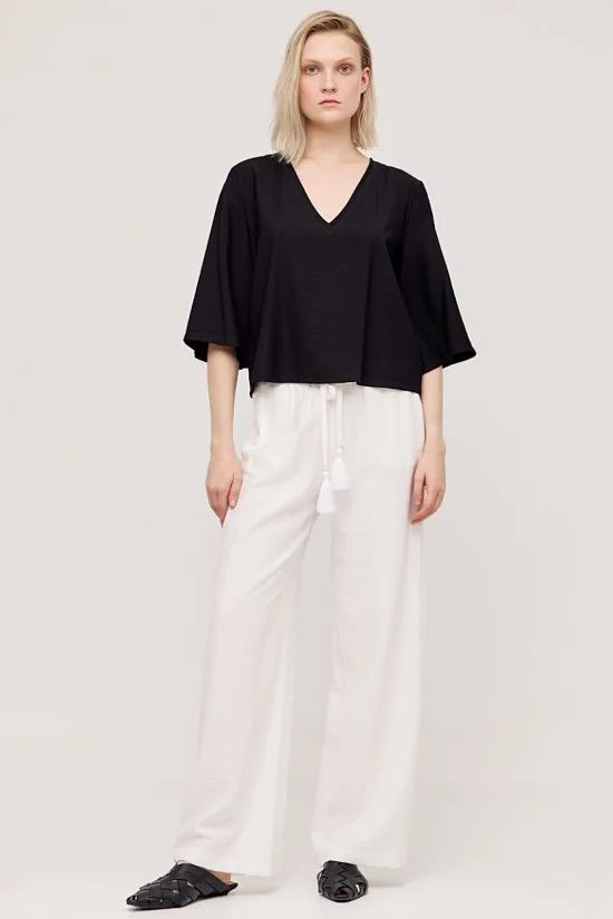 Γυναικεία μαύρη μπλούζα oversized - Eight 43-2130 Γυναικεία μαύρη μπλούζα oversized - Eight 43-2130