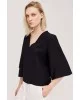 Γυναικεία μαύρη μπλούζα oversized - Eight 43-2130 Γυναικεία μαύρη μπλούζα oversized - Eight 43-2130