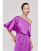 Γυναικείο μωβ μάξι σατέν φόρεμα - Access 43-3391