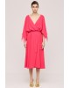 Γυναικείο φούξια κρουαζέ φόρεμα με πούπουλα - Access 43-3379