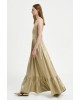 Γυναικείο χρυσό μάξι γυαλιστερό φόρεμα - Access 43-3375