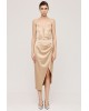 Γυναικείο χρυσό στράπλες φόρεμα - Spell 43-3318